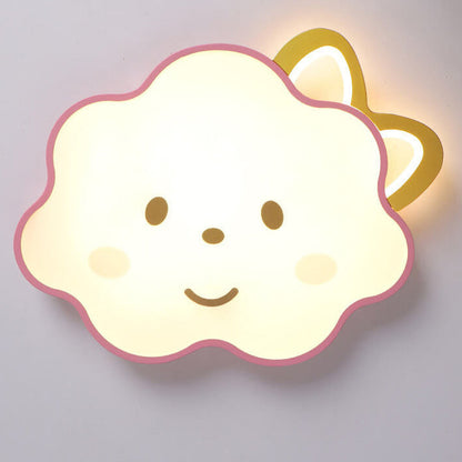 Cartoon Creative Clouds Cat Ears LED Flush Mount Ceiling Light
