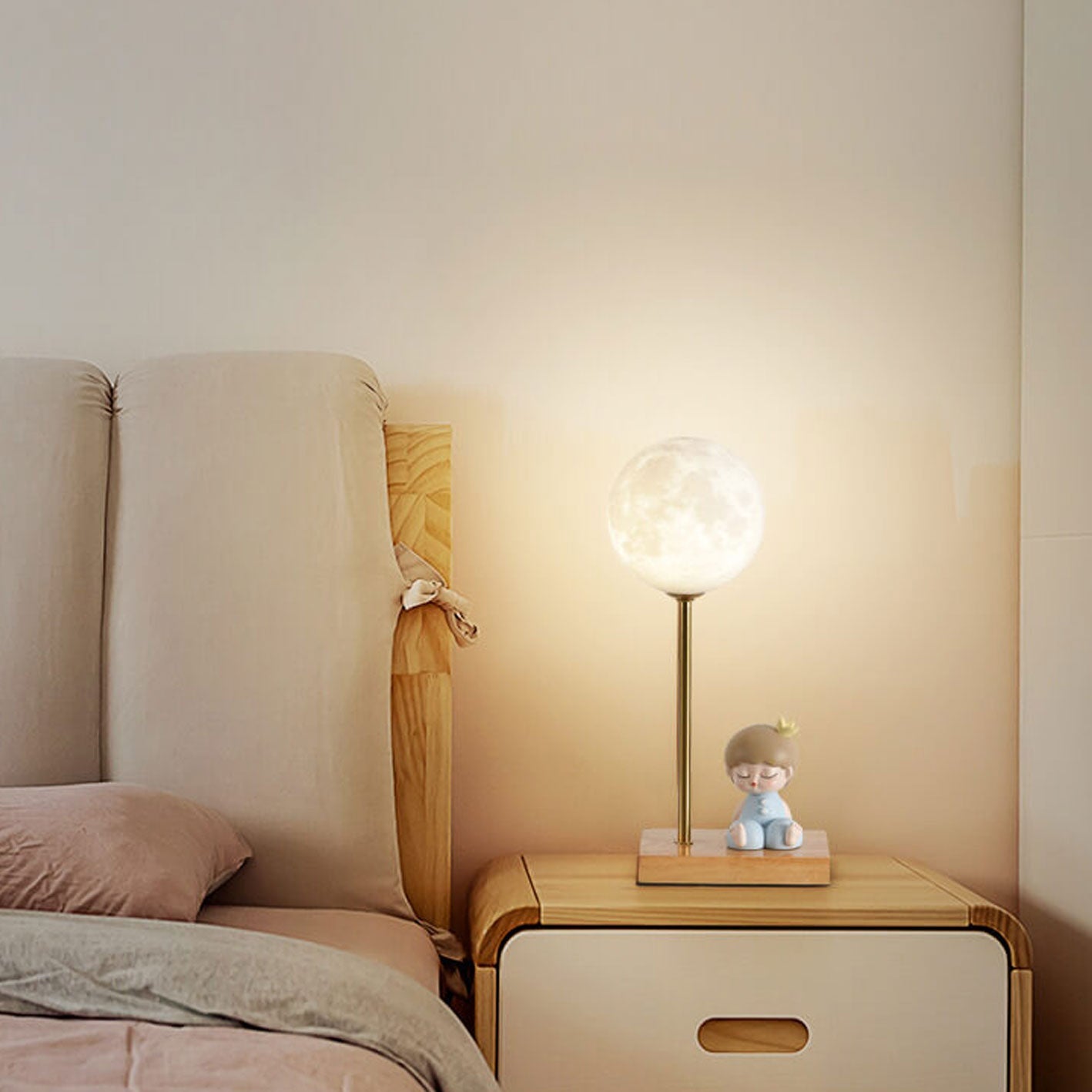 Nordic Creative 3D Printed Moon 1-Light Decorative Table Lamp
