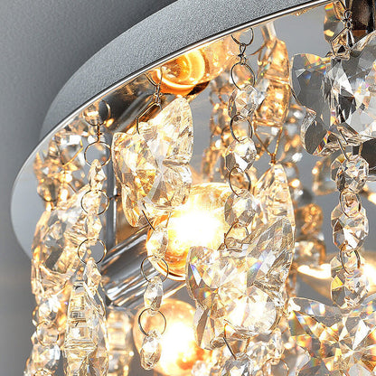 Modern Luxury Crystal Round Butterfly Pendant 6/8/12 Light Flush Mount Ceiling Light
