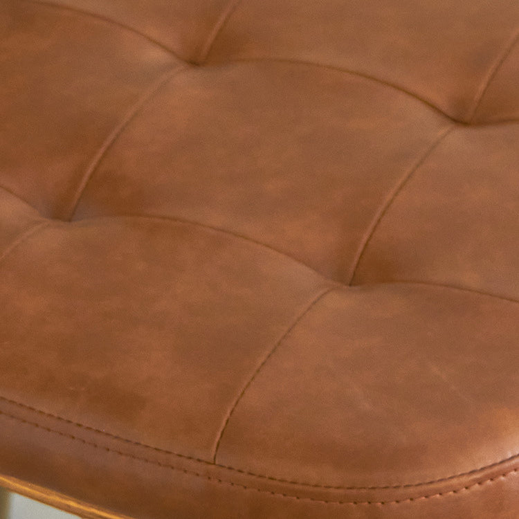 Modern Minimalist Square Metal PU Leather Four Legs  Dining Chair Backrest For Dining Room