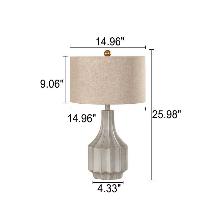 European Minimalist Solid Color Resin Fabric 1-Light Table Lamp