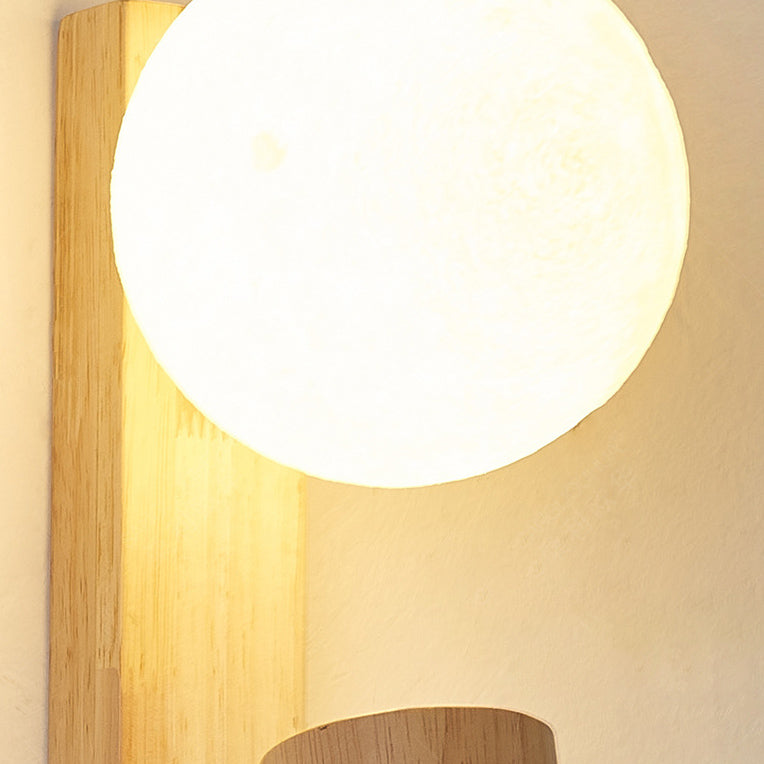 مصباح حائط LED بتصميم أسطواني مستطيل الشكل من الخشب البولي إيثيلين لغرفة النوم بتصميم معاصر إسكندنافي 