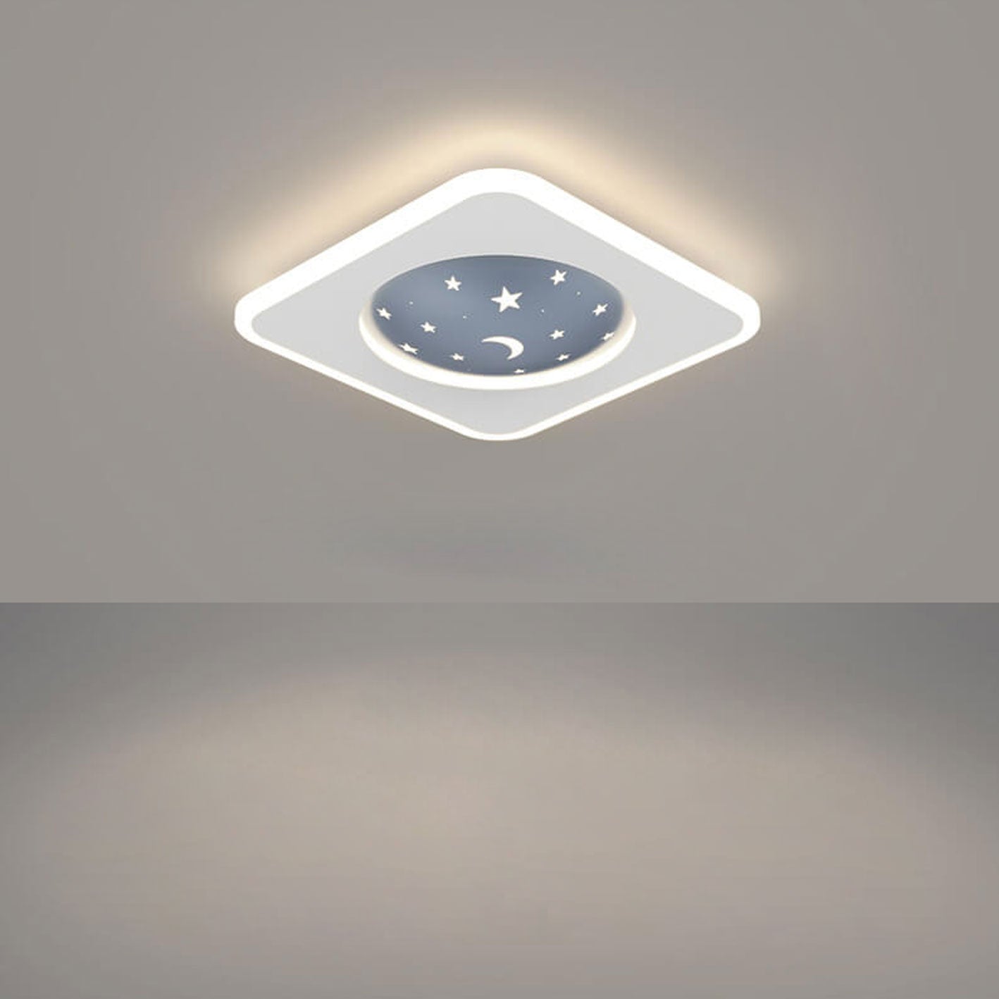 Nordic Minimalist Starry Sky Square Round Wrought Iron Aluminum LED Flush Mount Ceiling Light