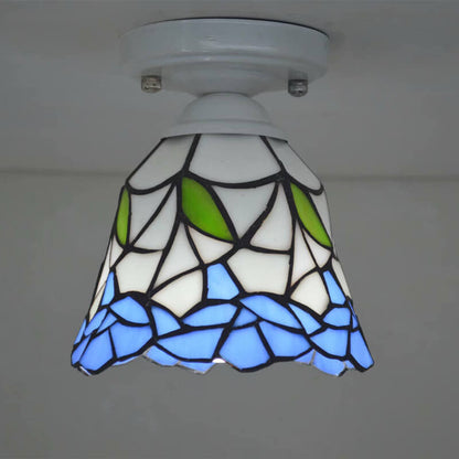 Traditional European Tiffany 1-Light Wall Sconce Lamp For Bedroom