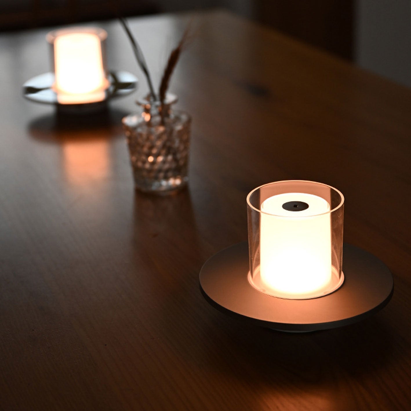 Modern Light Luxury Cylindrical LED Candlestick Night Light Table Lamp