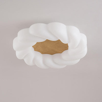 Nordic Creative Petals PE Wood Grain LED Flush Mount Ceiling Light