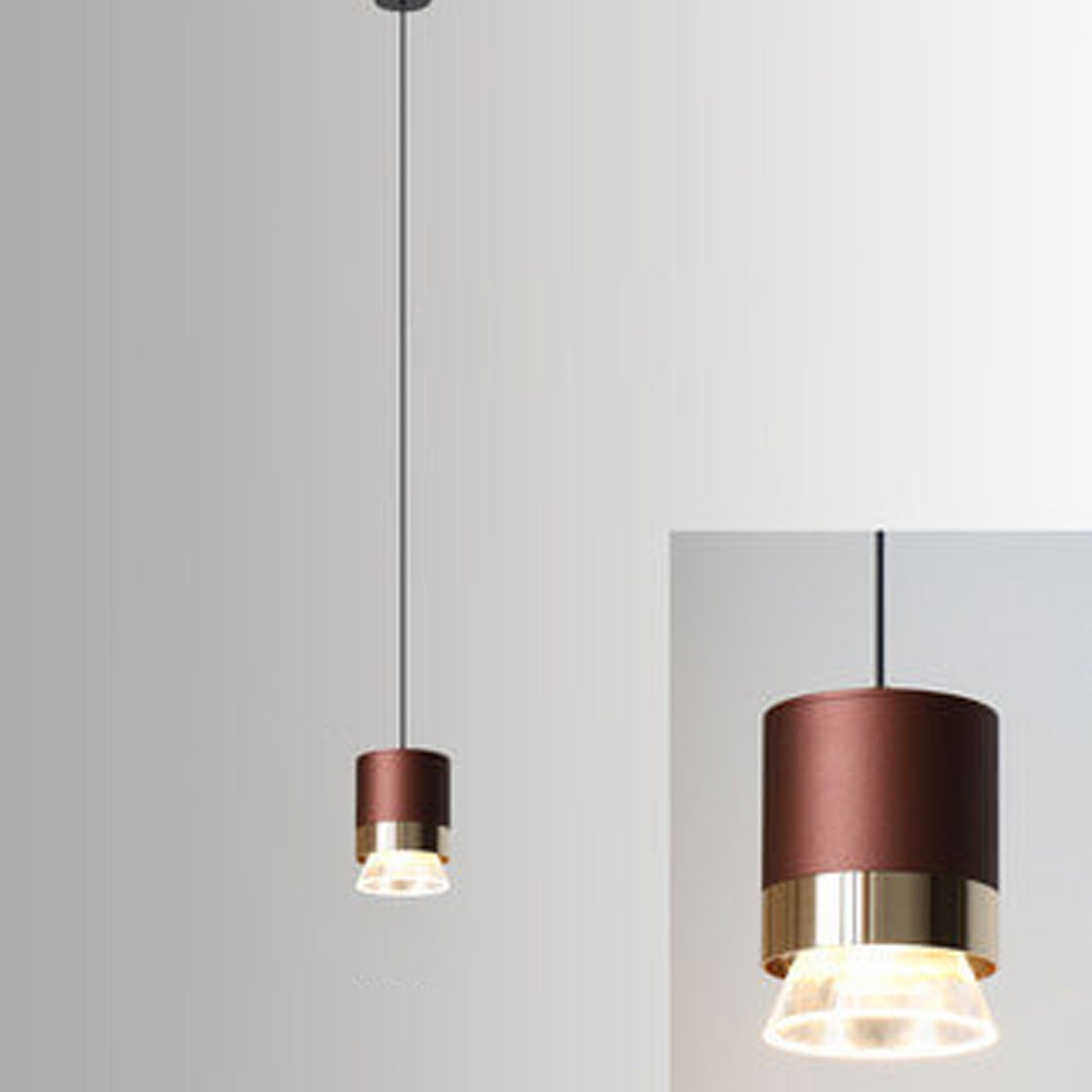 مصباح معلق LED أسطواني فاخر من الألومنيوم والأكريليك من Nordic Light 