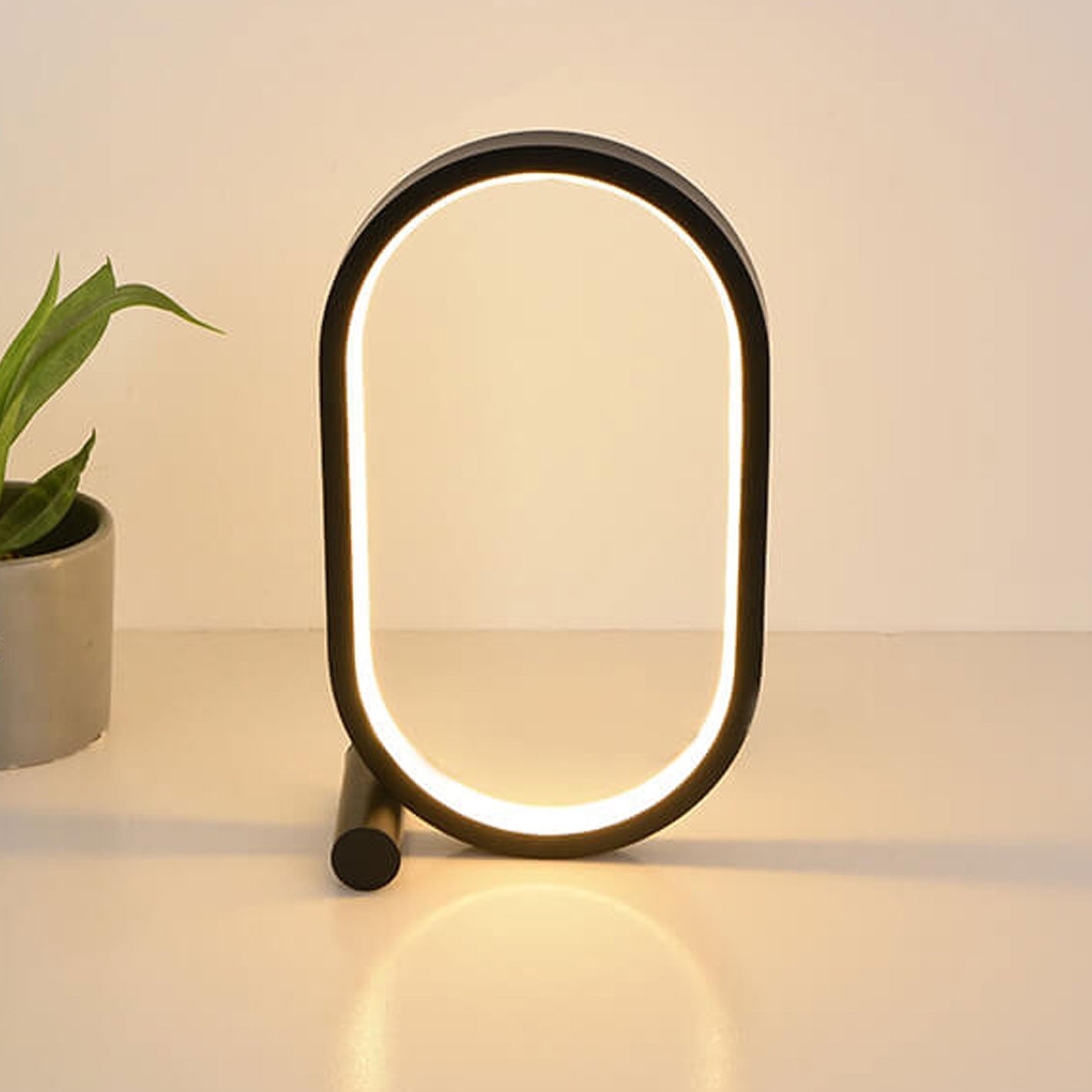 Creative Simple Oval USB LED Night Light Table Lamp