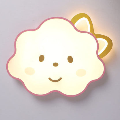 Cartoon Creative Clouds Cat LED Kids Flush Mount Ceiling Light