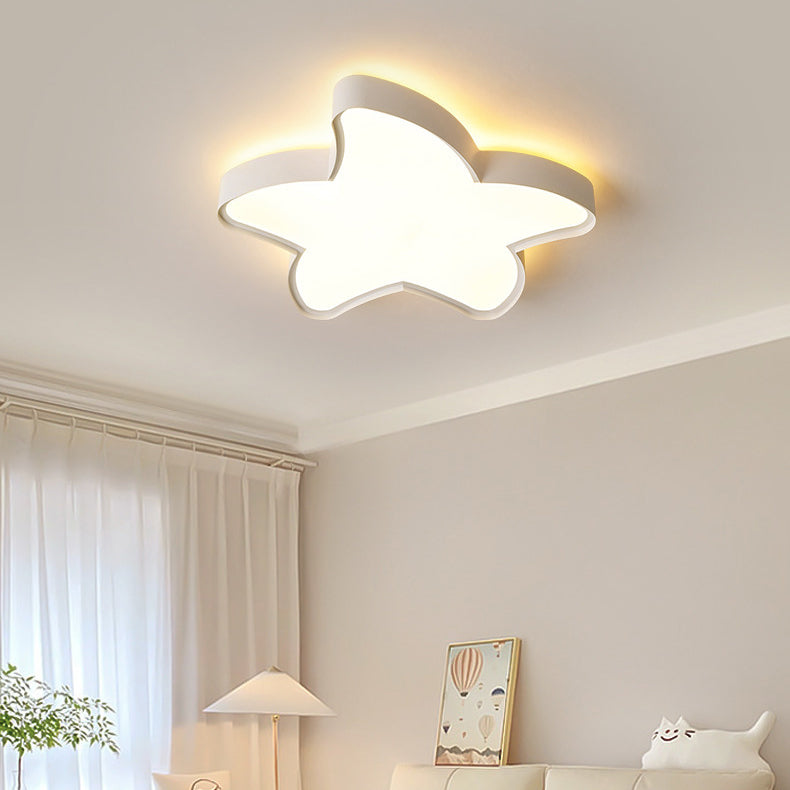 Modern Simplicity Iron Acrylic Star Shade LED Flush Mount Ceiling Light For Living Room