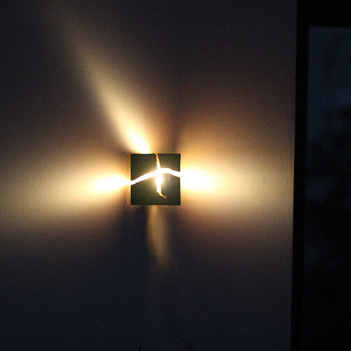 Creative Cracked Solid Wood Square 1-Light Wall Sconce Lamps