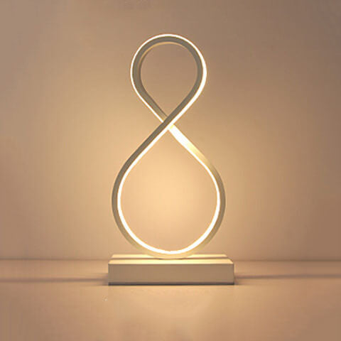 Minimalist Bending Line Spiral 8 Shape 1-Light LED Table Lamps