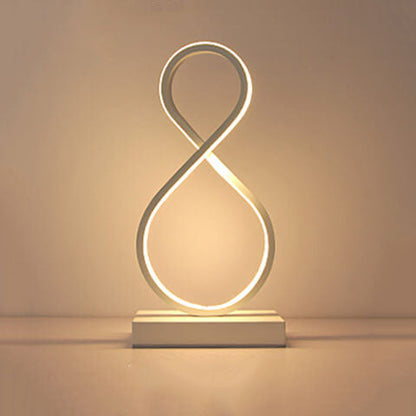 Minimalist Bending Line Spiral 8 Shape 1-Light LED Table Lamps