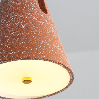 Modern Colorful Resin Terrazzo Cone 1-Light Rotatable Pendant Light
