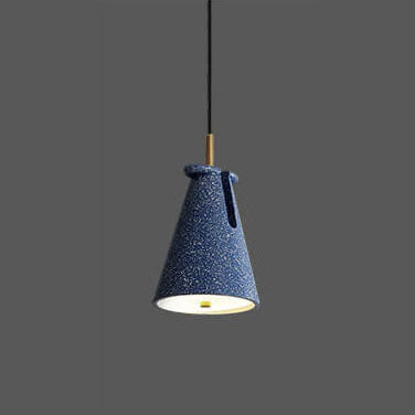 Modern Colorful Resin Terrazzo Cone 1-Light Rotatable Pendant Light