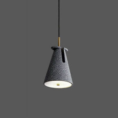 Modern Colorful Resin Terrazzo Cone 1-Light Rotatable Pendant Light