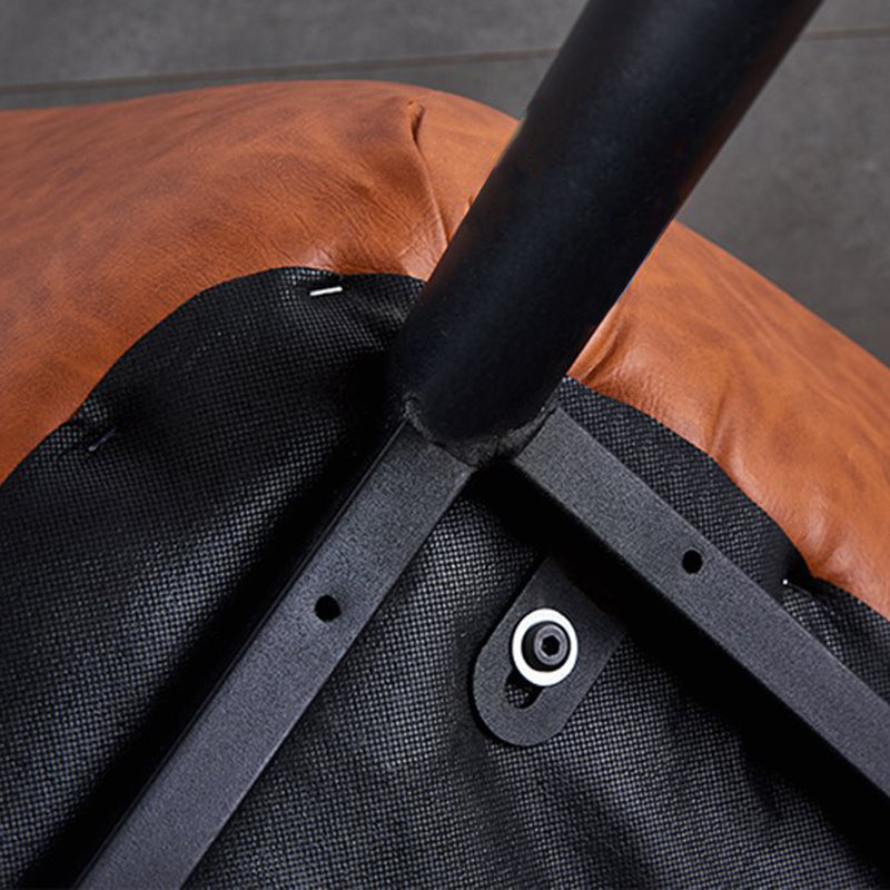 Modern Luxury Square Curved Faux Leather Metal Dining Chair Backrest Armless For Dining Room