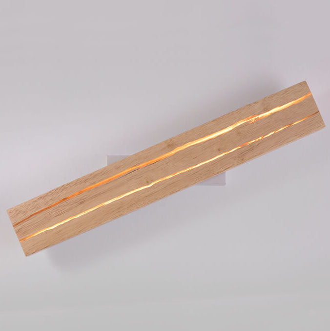 Modern Creative Crackle Wood Rectangular LED Wall Sconce Lamp