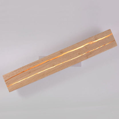 Modern Creative Crackle Wood Rectangular LED Wall Sconce Lamp