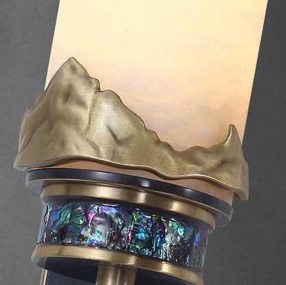 مصباح حائط LED نحاسي بعمود من الرخام الصيني الحديث