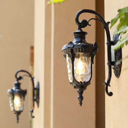 Traditional European Cylinder Lantern Aluminum Glass 1-Light Outdoor Wall Sconce Lamp For Outdoor Patio