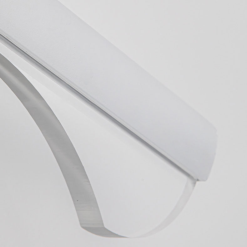 Modern Minimalist Long Wave Iron Aluminum Silicone LED Wall Sconce Lamp For Living Room