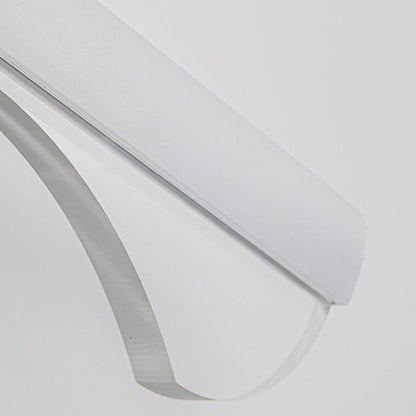 Modern Minimalist Long Wave Iron Aluminum Silicone LED Wall Sconce Lamp For Living Room