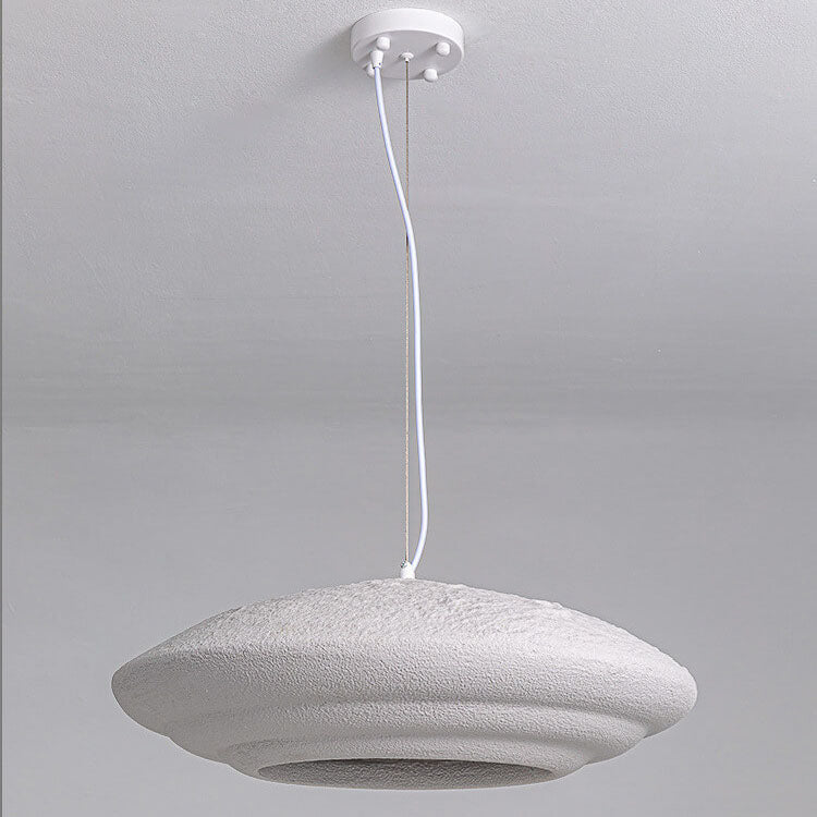 Modern Minimalist Creative Round Shell Cone Cream 1-Light Pendant Light