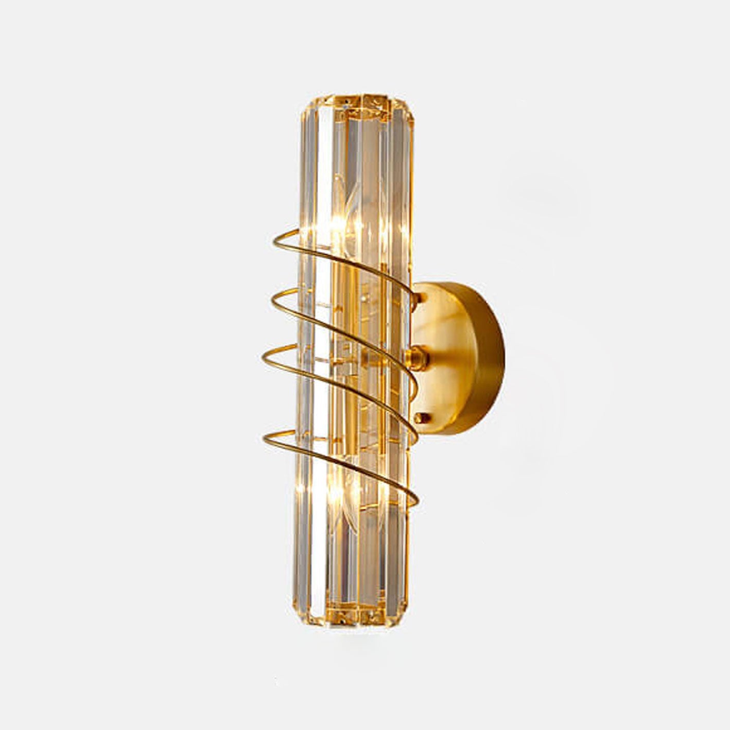 Nordic Luxury Brass Crystal Geometric Ring 2/3 Light Wall Sconce Lamp