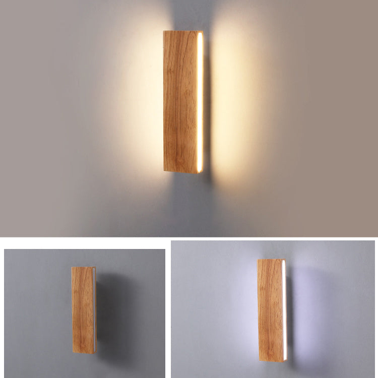 Simple Solid Wood Strip LED Wall Sconce Lamp