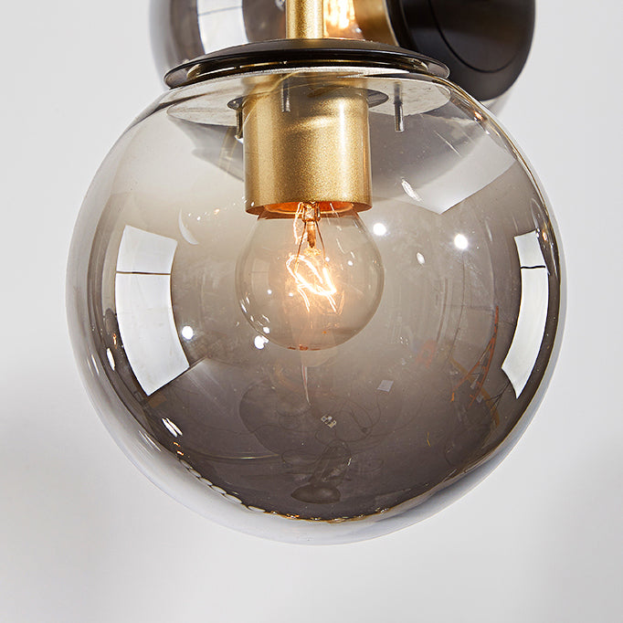 Contemporary Nordic Iron Glass Strip Ball 6-Light Island Light Chandeliers For Dining Room