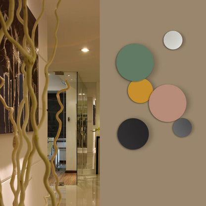Modern Minimalist Colorful Round Iron LED Wall Sconce Lamp