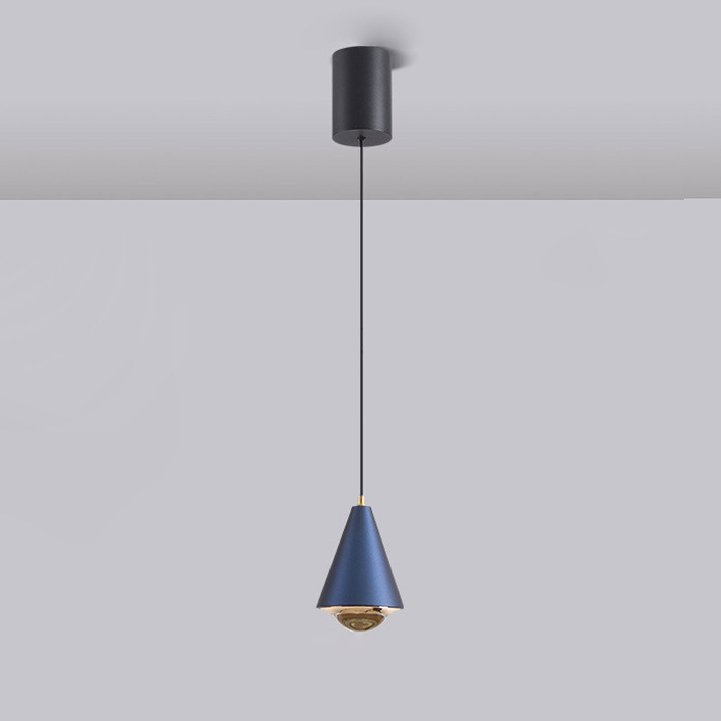 Modern Minimalist Solid Color Free Lift Conical 1-Light Pendant Light