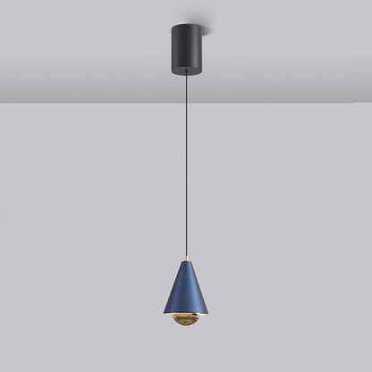 Modern Minimalist Solid Color Free Lift Conical 1-Light Pendant Light