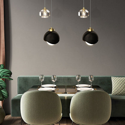 European Style Light Luxury Iron Brass LED Island Light Chandelier