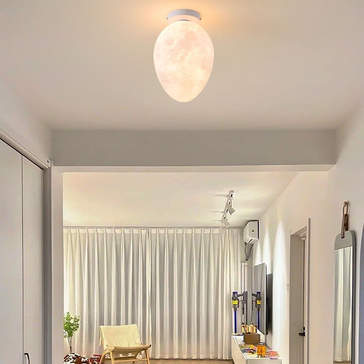 Nordic Creative Egg Design 1-Light Semi-Flush Mount Ceiling Light