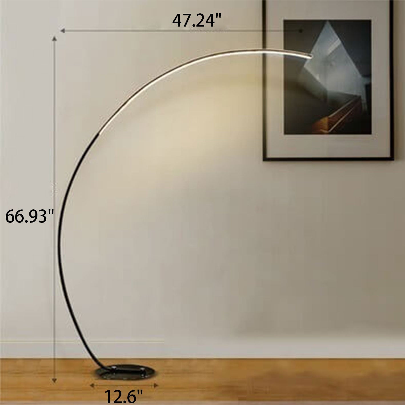 Minimalist Curved Line LED Aluminum Standing Floor Lamp