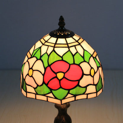 Traditional Tiffany Resin Glass Umbrella Shape 1-Light Table Lamp For Bedroom