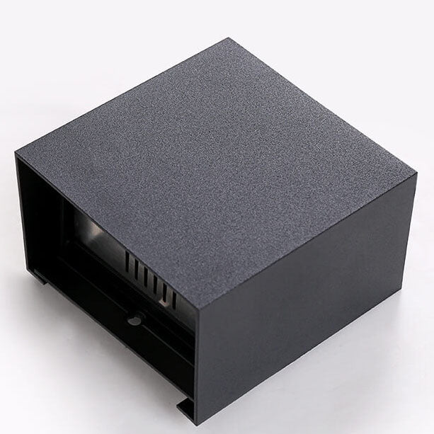 Modern Pure Black Waterproof Aluminum Dimmable Angle Square LED Outdoor Wall Sconce Lamp