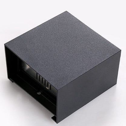 Modern Pure Black Waterproof Aluminum Dimmable Angle Square LED Outdoor Wall Sconce Lamp