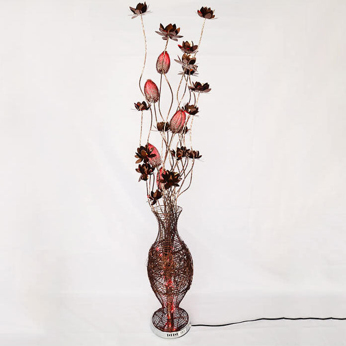 European Style Vase Flower Design Aluminum LED Standing Floor Lamp