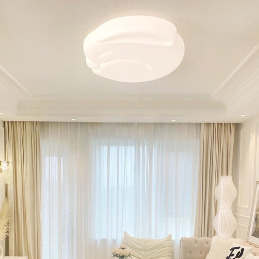 Modern Minimalist Moon Rabbit Design PE Iron LED Flush Mount Ceiling Light