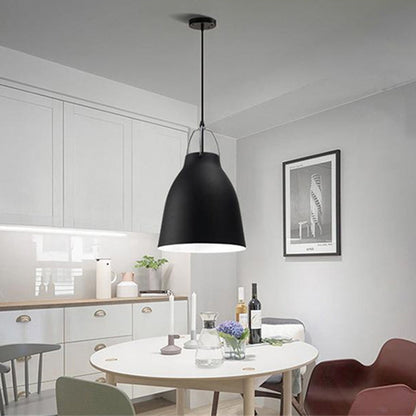 Contemporary Nordic Aluminum Bell 1-Light Pendant Light For Dining Room