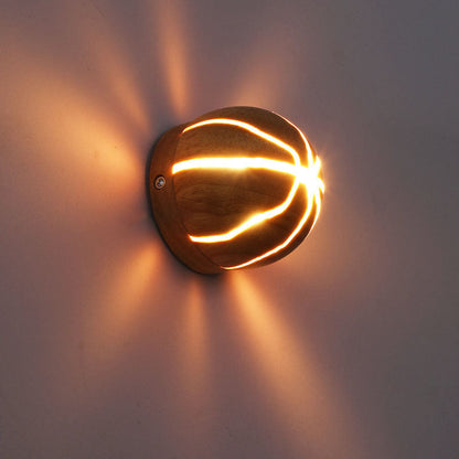 مصباح حائط LED بتصميم هندسي مكعبي حديث بسيط مع حبيبات خشبية متصدعة لغرفة المعيشة 