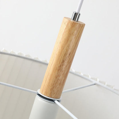 Nordic Minimalist Solid Color Solid Wood Fabric 1-Light Pendant Light