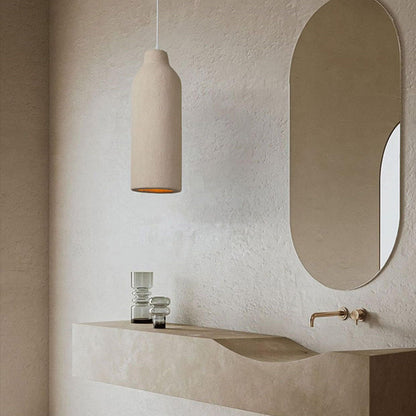 Modern Minimalist Pure Grey Geometric Shape 1-Light Pendant Light