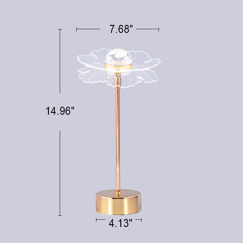 Nordic Light Luxury Acrylic Flower Butterfly Gold LED Table Lamp