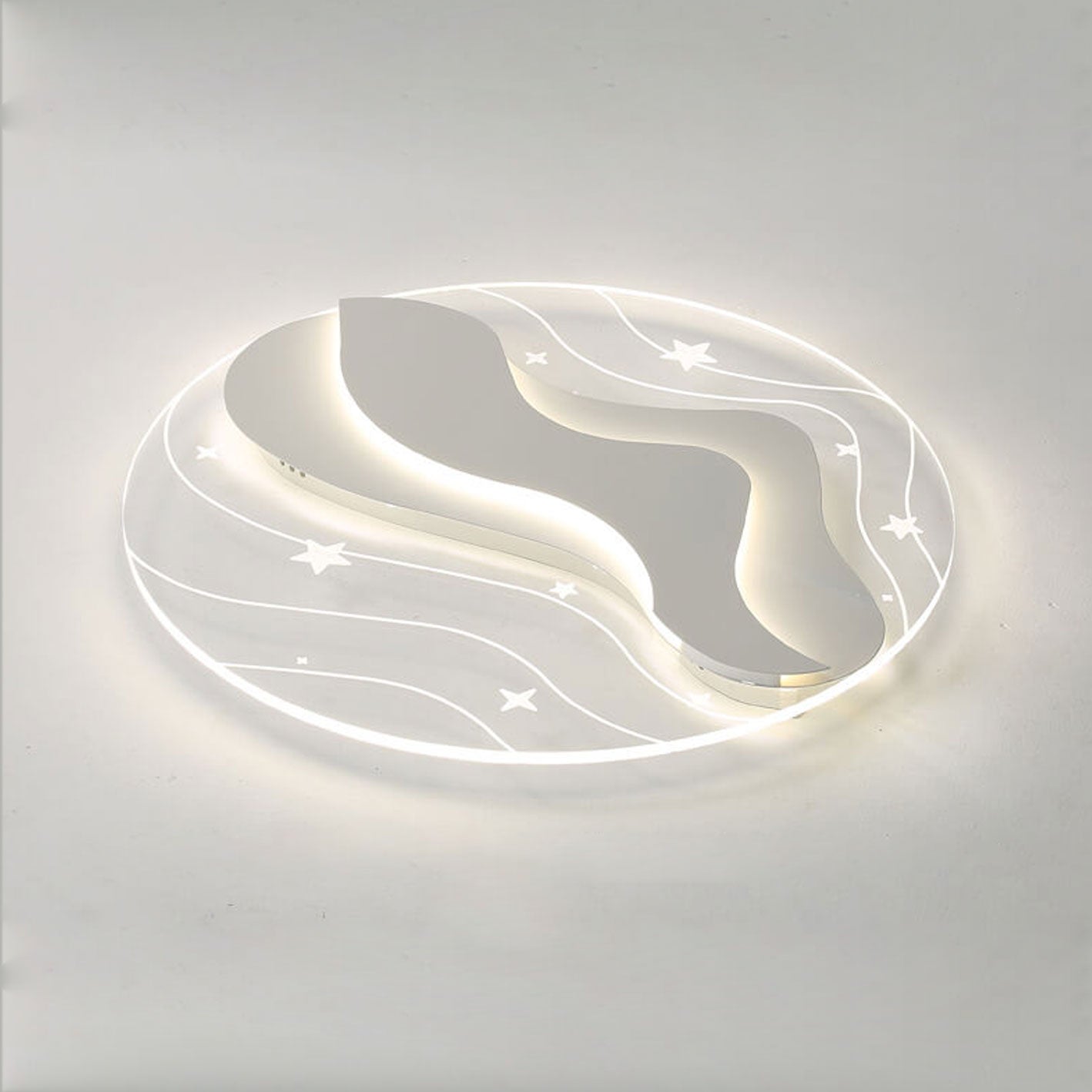 モダンな錬鉄製アクリル製ラウンドLEDフラッシュマウントシーリングライト