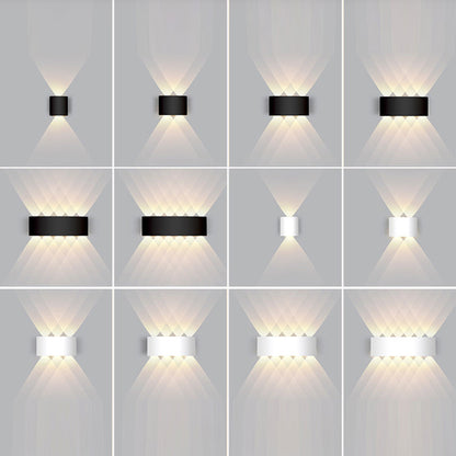 Modern Minimalist Waterproof Cylinder Rectangular Aluminium Iron Acrylic LED Wall Sconce Lamp For Outdoor Patio