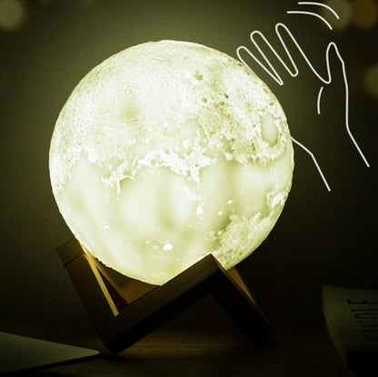 Creative Mini Rechargeable 3D Printed Moon 1-Light LED Table Lamp